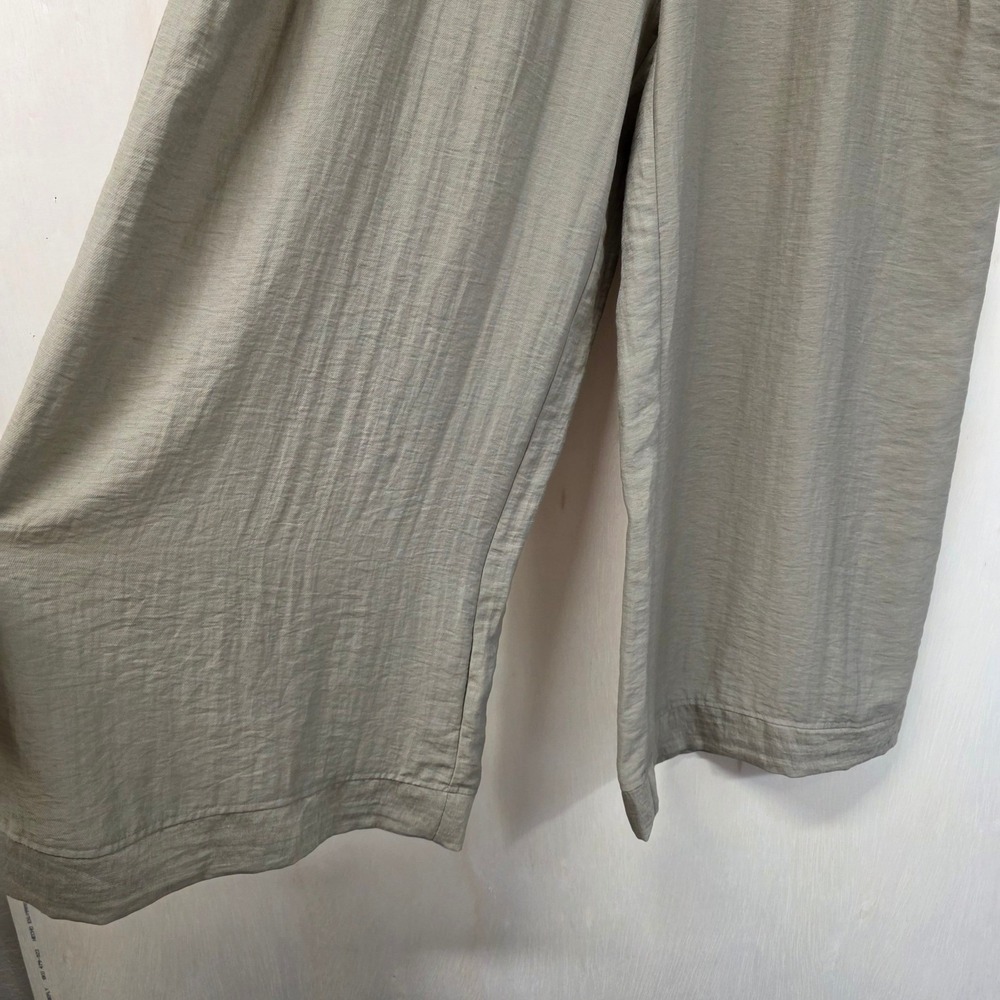 Baltic Born Sage Green Linen Blend Wide Leg Crop Pants 1XL New - Picture 16 of 16